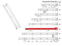Schubladenschienen Schubladenauszug in wei&szlig; mit Rollenf&uuml;hrung Schienen Teilauszug 50 cm
