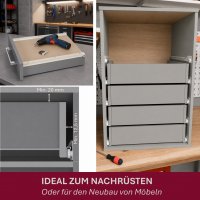HOOZ Schubaldenf&uuml;hrung mit Teilauszug und Kugelf&uuml;hrung f&uuml;r Holzschubladen Schubladenschiene 30-55 cm