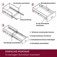 HOOZ&reg; Schubladenschienen 400 mm [VOLLAUSZUG - KUGELLAGER] &ndash; Teleskopschiene, Auszugsschienen f&uuml;r K&uuml;chenschr&auml;nke &amp; M&ouml;bel &ndash; bis 30 kg 1 Paar
