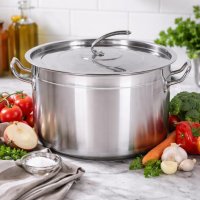 HOOZ Gastronomie Kochtopf Suppentopf - 30 bis 100 Liter Edelstahl Kocht&ouml;pfe - ideal geeignet f&uuml;r alle Herdarten &amp; gro&szlig;e K&uuml;chen - Gastro Topfset (30 L)