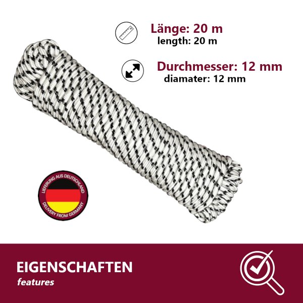 Allzweckseil 20m L&auml;nge aus Polypropylen - &Oslash;12mm