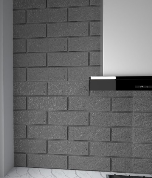 5x Wandpaneele 3D-Ziegelsteinoptik 77x70x0,5 cm selbstklebend - grau