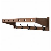 Wandgarderobe Massiv Bambus - FSC Zerifikat - Espresso - mit 5 Metallhaken