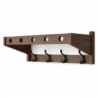 Wandgarderobe Massiv Bambus - FSC Zerifikat - Espresso - mit 4 Metallhaken