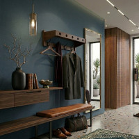 Wandgarderobe Massiv Bambus - FSC Zerifikat - Espresso - mit 4 Metallhaken