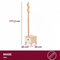 Bambus Garderobenst&auml;nder moderner Kleiderst&auml;nder Holz &ndash; inkl. Stoffschubkasten &amp; 8 Haken
