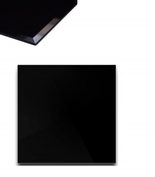 Glasplatte 60x60x0,6 cm mit Facettenschliff - schwarz