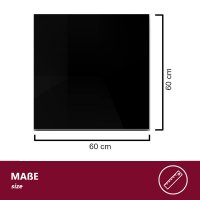 Glasplatte / Kaminplatte ESG-Glas &ndash; 60x60 cm schwarz