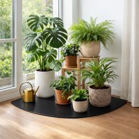 Glasplatte f&uuml;r Kaminofen - Glasscheibe mit 6mm ESG Sicherheitsglas - perfekt geeignet als Funkenschutzplatte - Verschiedene Gr&ouml;&szlig;en (75x75 cm, schwarz u. wei&szlig;)