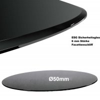 Glasplatte f&uuml;r Kaminofen und Tischplatte in &Oslash;50cm Schutzplatte mit 6mm ESG Sicherheitsglas, Funkenschutzplatte, Glasboden f&uuml;r Kamin (Schwarz)