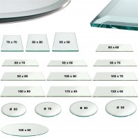 Glasplatte f&uuml;r Kaminofen und Tischplatte in &Oslash;40cm Schutzplatte mit 6mm ESG Sicherheitsglas, Funkenschutzplatte, Glasboden f&uuml;r Kamin (Klarglas)