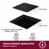 HOOZ Glas Eckregal aus Sicherheitsglas 25 x 25 x 0,6 cm Quadratisch - schwarz
