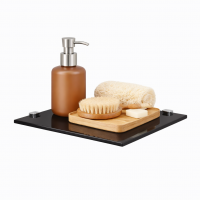 HOOZ Glas Eckregal aus Sicherheitsglas 35 x 35 x 0,6 cm Quadratisch - schwarz