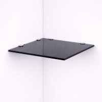 HOOZ Glas Eckregal aus Sicherheitsglas 35 x 35 x 0,6 cm Quadratisch - schwarz