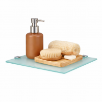 HOOZ Glas Eckregal aus Sicherheitsglas 25 x 25 x 0,6 cm Quadratisch - wei&szlig;