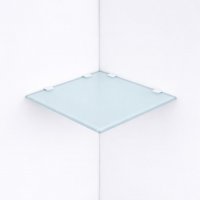 HOOZ Glas Eckregal aus Sicherheitsglas 25 x 25 x 0,6 cm Quadratisch - wei&szlig;