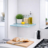 HOOZ Glas Eckregal aus Sicherheitsglas 35 x 35 x 0,6 cm Quadratisch - wei&szlig;