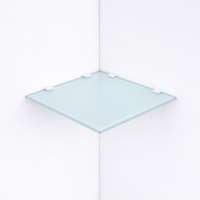 HOOZ Glas Eckregal aus Sicherheitsglas 35 x 35 x 0,6 cm Quadratisch - wei&szlig;