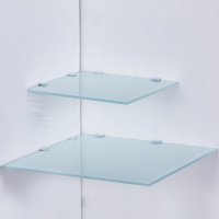 HOOZ Glas Eckregal aus Sicherheitsglas 35 x 35 x 0,6 cm Quadratisch - Klarglas