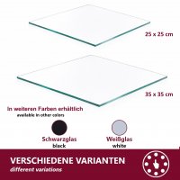 HOOZ Glas Eckregal aus Sicherheitsglas 35 x 35 x 0,6 cm Quadratisch - Klarglas
