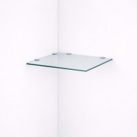 HOOZ Glas Eckregal aus Sicherheitsglas 35 x 35 x 0,6 cm Quadratisch - Klarglas