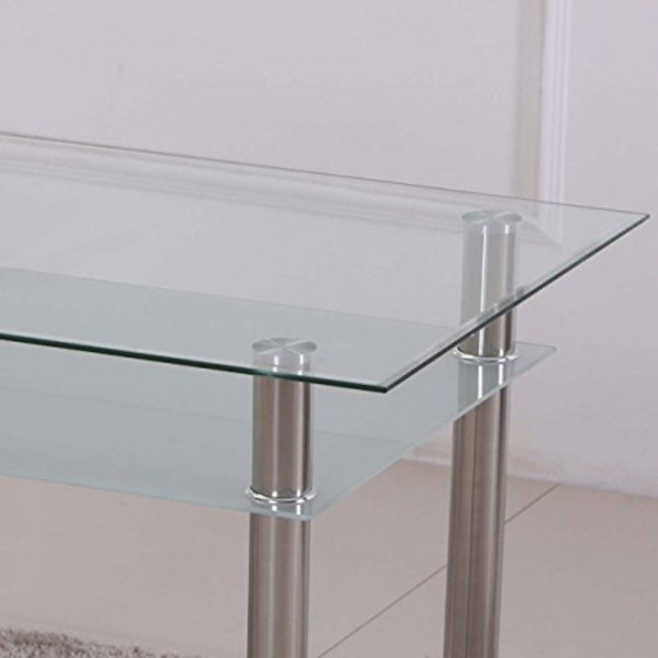 HOOZ Esstisch Glas mit 6mm Sicherheitsglas & Facettenschliff