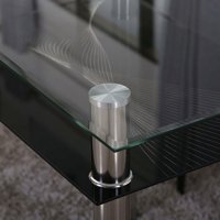 HOOZ Esstisch Glas mit 6mm Sicherheitsglas &amp; Facettenschliff - Glastisch als Esszimmertisch/K&uuml;chentisch (90x60x75cm, schwarz)