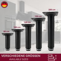 4er Set M&ouml;belfu&szlig; schwarz in 5 Gr&ouml;&szlig;en 8 bis 20 cm