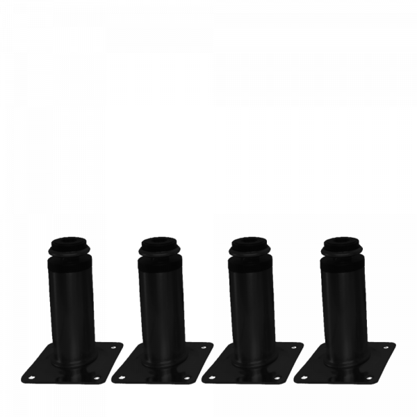 4er Set M&ouml;belfu&szlig; schwarz in 5 Gr&ouml;&szlig;en 8 bis 20 cm