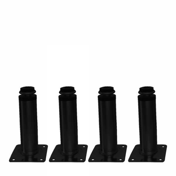 4er Set M&ouml;belfu&szlig; schwarz in 5 Gr&ouml;&szlig;en 8 bis 20 cm