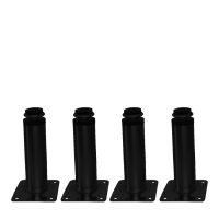 4er Set M&ouml;belfu&szlig; schwarz in 5 Gr&ouml;&szlig;en 8 bis 20 cm