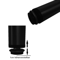 4er Set M&ouml;belfu&szlig; schwarz in 5 Gr&ouml;&szlig;en 8 bis 20 cm