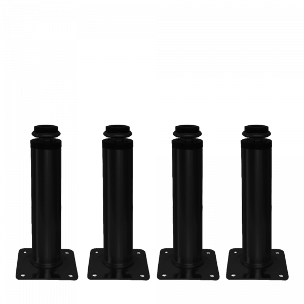 4er Set M&ouml;belfu&szlig; schwarz in 5 Gr&ouml;&szlig;en 8 bis 20 cm