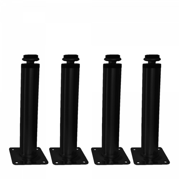 4er Set M&ouml;belfu&szlig; schwarz in 5 Gr&ouml;&szlig;en 8 bis 20 cm