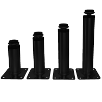 4er Set M&ouml;belfu&szlig; schwarz in 5 Gr&ouml;&szlig;en 8 bis 20 cm