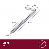 Schraubhaken verzinkt gerade 40-80 mm