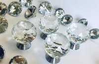 M&ouml;belkn&ouml;pfe Glas M&ouml;belgriffe Schrankkn&ouml;pfe Kommode Kristallgriffe Schminktisch