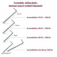 Schraubhaken verzinkt gerade &Oslash;4 x 40 mm - 80 Stk