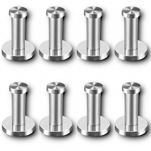 8x Edelstahl Handtuchhaken 5cm f&uuml;r innen und au&szlig;en universell einsetzbar