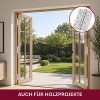 HOOZ&reg; Edelstahl Scharniere 125mm Schwerlast Kugelgelagert 304 Edelstahl T&uuml;rscharnier T&uuml;rband 315&deg;