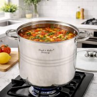 Universaltopf Kochtopf mit Glasdeckel Suppentopf gro&szlig;er Topf Alle Herdarten 4 Gr&ouml;&szlig;en Kapazit&auml;t 4er Set