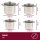 Universaltopf Kochtopf mit Glasdeckel Suppentopf gro&szlig;er Topf Alle Herdarten 4 Gr&ouml;&szlig;en Kapazit&auml;t 4er Set &Oslash; 26 cm