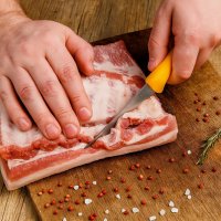 Fleischermesser Set 7-teilig aus Edelstahl mit Hackbeil &amp; Wetzstahl | Profi K&uuml;chenmesser Set mit Fleischmesser, Stechmesser &amp; Ausbeinmesser f&uuml;r Fleisch, Fisch &amp; Gefl&uuml;gel