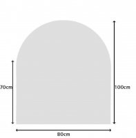 Glasplatte mit Rundbogen f&uuml;r Kaminofen und Tischplatte in 100x80cm Facettenschliff, Schutzplatte mit 6mm ESG Sicherheitsglas, Funkenschutzplatte, Glasboden f&uuml;r Kamin (Klarglas)