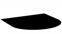 Glasplatte mit Rundbogen f&uuml;r Kaminofen und Tischplatte in 100x80cm Facettenschliff, Schutzplatte mit 6mm ESG Sicherheitsglas, Funkenschutzplatte, Glasboden f&uuml;r Kamin (Schwarz)