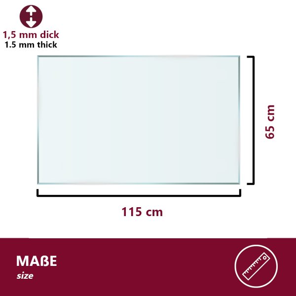 HOOZ Tischfolie 115x65 cm transparent 1,5 mm stark, durchsichtige Tischdecke Schutz und Eleganz f&uuml;r Ihren Tisch, Wasserfest und Abwischbar PVC Tischschutz, rechteckig