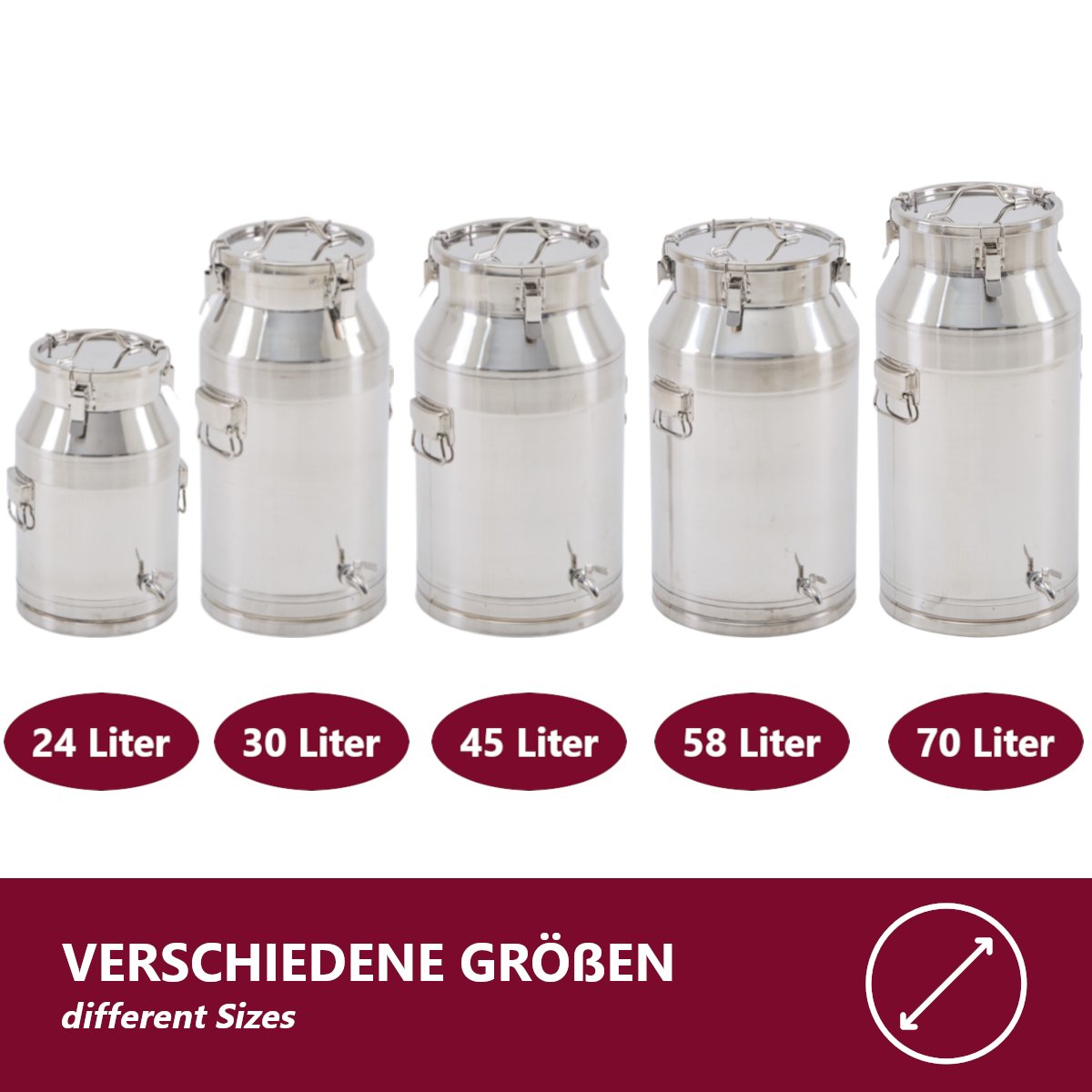 H Milch Edelstahl Milchkanne 5 Liter – Auslaufsic Produktbild-Vorschau 11