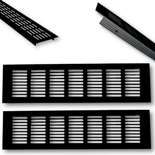 Lüftungsgitter schwarz bis 600mm in verschiedenen Varianten