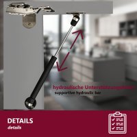 Gasdruckfeder f&uuml;r Klappen, T&uuml;ren &amp; Schr&auml;nke 100 Nm 10kg Druckkraft