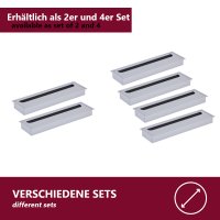 HOOZ 2x Kabeldurchf&uuml;hrung Schreibtisch, 280mm Aluminium Kabeldurchlass mit B&uuml;rstendichtung, Kabeldurchf&uuml;hrung Tisch f&uuml;r Tisch B&uuml;ro Arbeitsplatten, Kabelkanal f&uuml;r M&ouml;bel und Schreibtisch (Rechteckig)